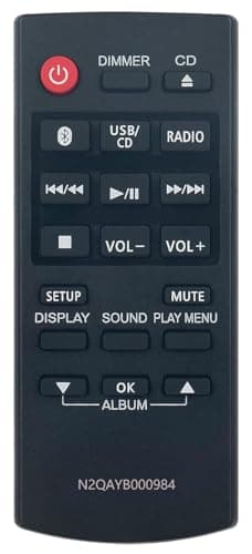 Universal Remote Control Compatible for Panasonic N2QAYB000944 N2QAYB000984 N2QAYB001093 SA-PM250B SA-UX100 SC-HC297 SC-HC302 CD Stereo System