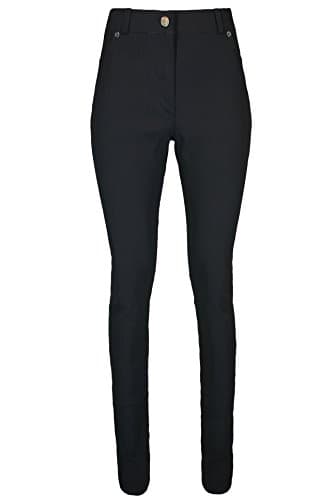 Ladies Black High Waist Trousers Good Quality School Work Stretch Super Skinny Pants 6-14 (6, Black)