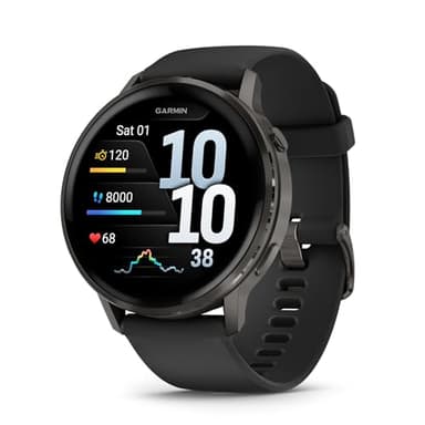 Garmin Venu 4 45mm - GPS Smartwatch, AMOLED Touchscreen, 24/7 Advanced Health & Fitness, 80+ sports apps, Flashlight, ECG app, Sleep Tracking, Fitness coach, up to 12 days battery life, Slate/Black