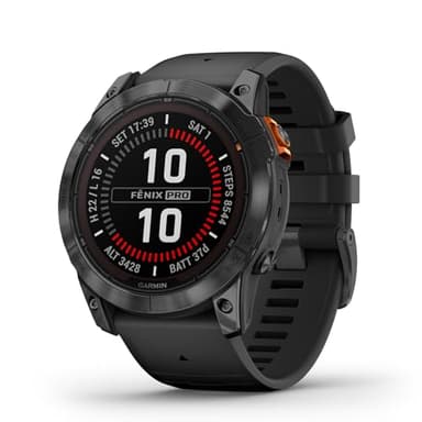 Garmin fēnix 7X PRO SOLAR GPS 51mm Premium Smartwatch, Multisport, Solar Charging, Advanced Training Features, Touchscreen & Buttons, Flash Light, up to 37 days battery, Black