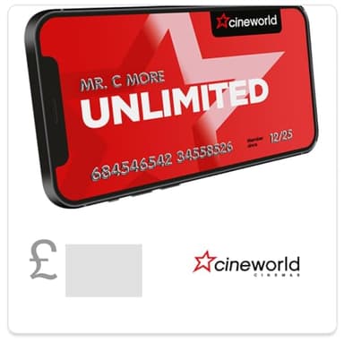Cineworld Unlimited Gift Card (219GBP) - UK Redemption - Delivered by email or SMS