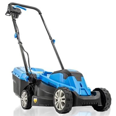 Hyundai 1300W Electric Lawn Mower – 33cm Lightweight Corded Lawnmower, 30L Grass Box, Foldable Handle, 3 Cutting Heights, Ideal for Small Gardens - 3 Year Warranty