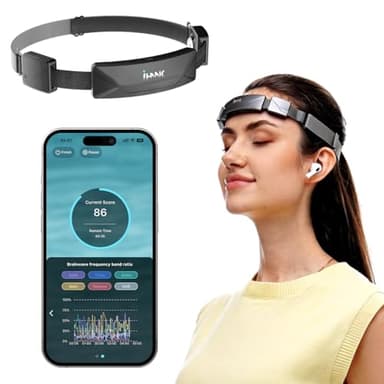 SereniBrain Meditation Headband, EEG Neurofeedback Device, Real-Time Audio & Visual Feedback for Meditation Training | Tracks Alpha, Beta, Gamma, Theta, Delta and SMR Brain Waves