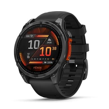 Garmin fēnix 8 GPS 47mm Premium Smartwatch, AMOLED Touchscreen, Multisport, Advanced Health & Training Features,Built-in LED flashlight,Adventure Watch with up to 29 days battery life, Slate Grey