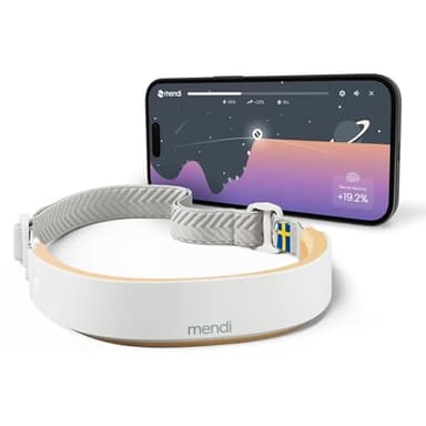 Mendi Neurofeedback Headband & App for Focus, Stress Management, and Cognitive Support - At-Home Brain Training System with Real-Time Monitoring
