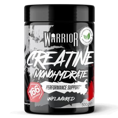 Warrior Creatine Monohydrate Powder 500g (166 Servings) – Pure Micronised Creatine Powder Supplement for Men & Women, Pre & Post Workout Strength, Muscle Growth & Recovery, Vegan – Unflavoured