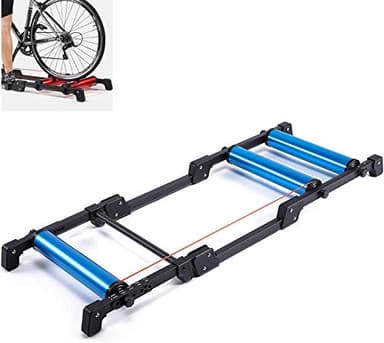 WSJYP Bike Trainer Stand,Indoor Bicycle Trainer,Bike Rollers Foldable, Indoor Cycling Bicycle Roller Trainer,Blue