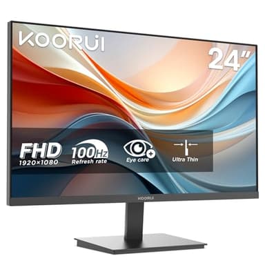 KOORUI E2412F 24 Inch FHD Monitor, Gaming 100Hz, Eye Care, HDMI, VGA | VA Computer Monitors, 1080P Pc Screen, 5ms, VESA 100x100mm, No built-in speakers