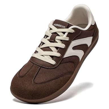 HOBIBEAR Barefoot Shoes Zero Drop Wide Fashion Sneakers for Women Men(Dark Brown, UK 6.5)