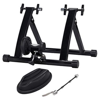 Yaheetech Bike Trainer Stand Indoor Bicycle Turbo Trainer, Foldable Cycle Training Stand Magnetic Resistance Bicycle Exercise Trainer with a Quick Release Skewer, Max Load 120 kg