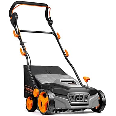 VonHaus Artificial Grass Brush 1800W – Electric Lawn Sweeper Cleaner Machine, 45L Collection Bag, 12m Cable, 5 Adjustable Heights, 380mm Working Width, Foldable Handle