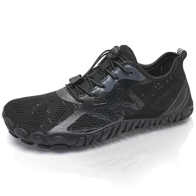 Barefoot Shoes Men Women Water Shoes Wide Lightweight Walking Shoes(A Black,9.5UK)