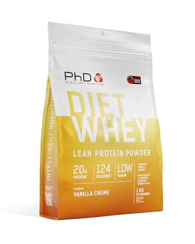 PhD Nutrition Diet Whey Lean Protein Powder | Vanilla Crème Whey Protein Powder 1 kg Bag [ Packaging May Vary ]