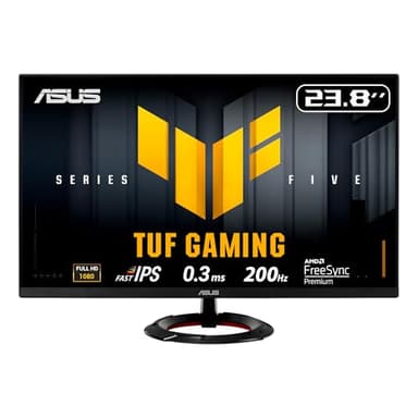 ASUS TUF Gaming VG249Q5R 24 Inch Full HD Monitor (200 Hz, 0.3ms GtG, FreeSync Premium, Adaptive Sync, ELMB, GameFast Input, HDR10, Fast-IPS Panel, 16:9, 1920x1080, DisplayPort, HDMI, Speaker)