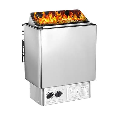 6KW Electric Sauna Heater Wet&Dry Sauna Stove Internal Control Built-in Sauna Stove Stainless Steel Sauna Room Heater for 5 m³- 9 m³ Sauna Room