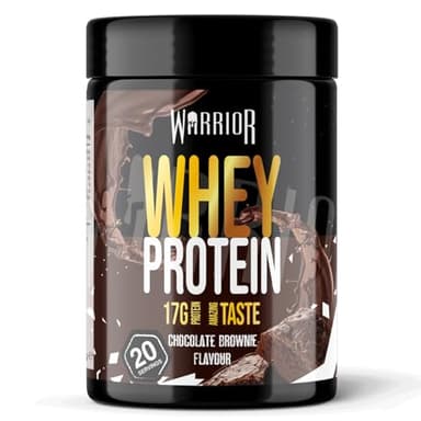 Warrior Whey Protein Powder 500g, 20 Servings – High Protein Shake Supplement for Muscle Growth, Recovery & Weight Loss – Low Sugar, Low Carb, Gluten Free Meal Replacement Shake – Chocolate Brownie