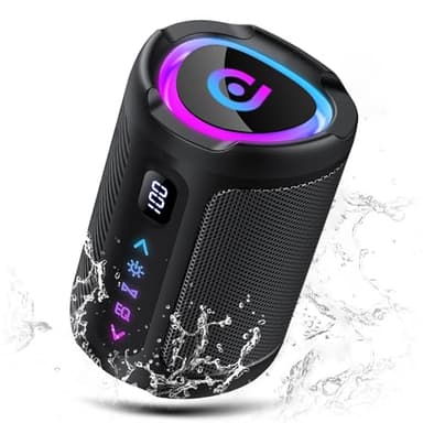 aowoka Bluetooth Speaker, 2026 Portable Wireless Speakers With Led Light, Bluetooth 5.4, 15H Playtime, Enhanced Bass, IPX7 Waterproof, Outdoor Speaker for Travel, Sport, Party, Biking.