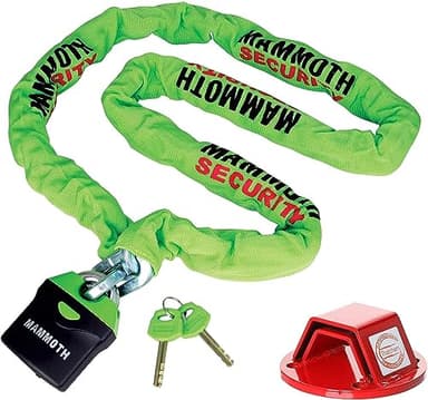 MOTORBIKE MAMMOTH LOCM009 180 CHAIN LOCK + MAMMOTH THATCHAM MOTORCYCLE GROUND ANCHOR