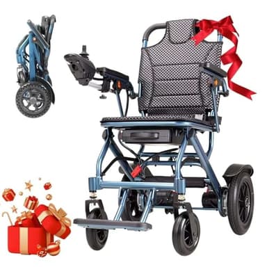 ByteTecpeak D04 Lightweight Foldable Electric Wheelchair with Removable 10Ah Lithium Battery Driveable 20km Range,500W Motor,Aluminium Powerchair 18.6kg Portable for Travel & Airplane Approved