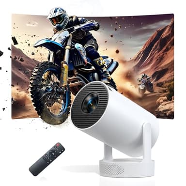 Mini Projector 1080P FHD 4K Supported, Portable Projector with Android 11 OS, WiFi 6 & Bluetooth 5.0, 300 ANSI Lumens, Auto Vertical Keystone, HiFi Speaker for Home Entertainment(Ivory)